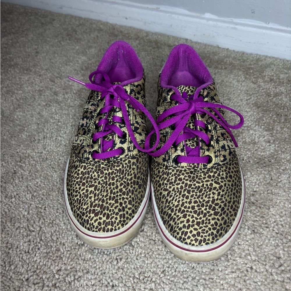 Leopard Print Sneakers with Pink Laces